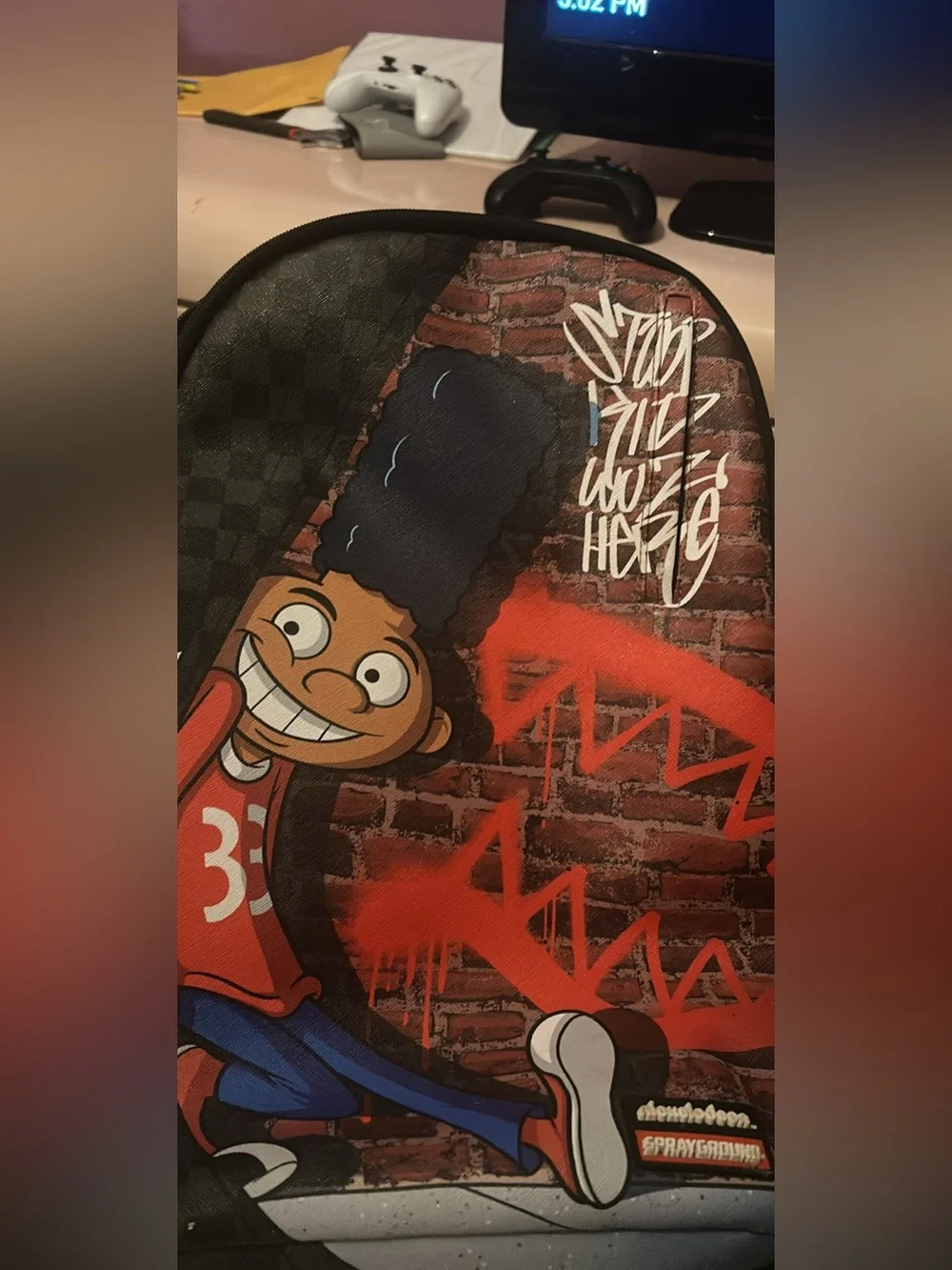 Youth Graphic Street Art Backpack - Red/Brown